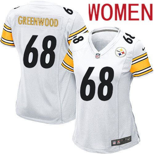 Women Pittsburgh Steelers #68 L.C. Greenwood Nike White Game NFL Jersey->women nfl jersey->Women Jersey